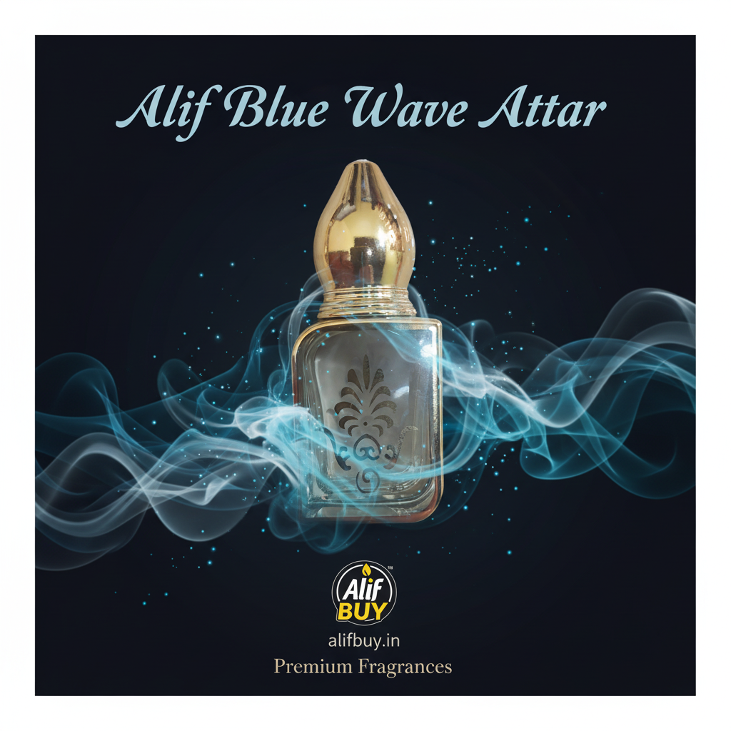 Alif Blue Wave Attar Poster