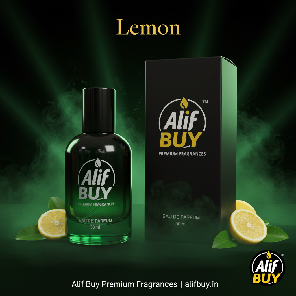 Lemon Perfume – Black & Green Background