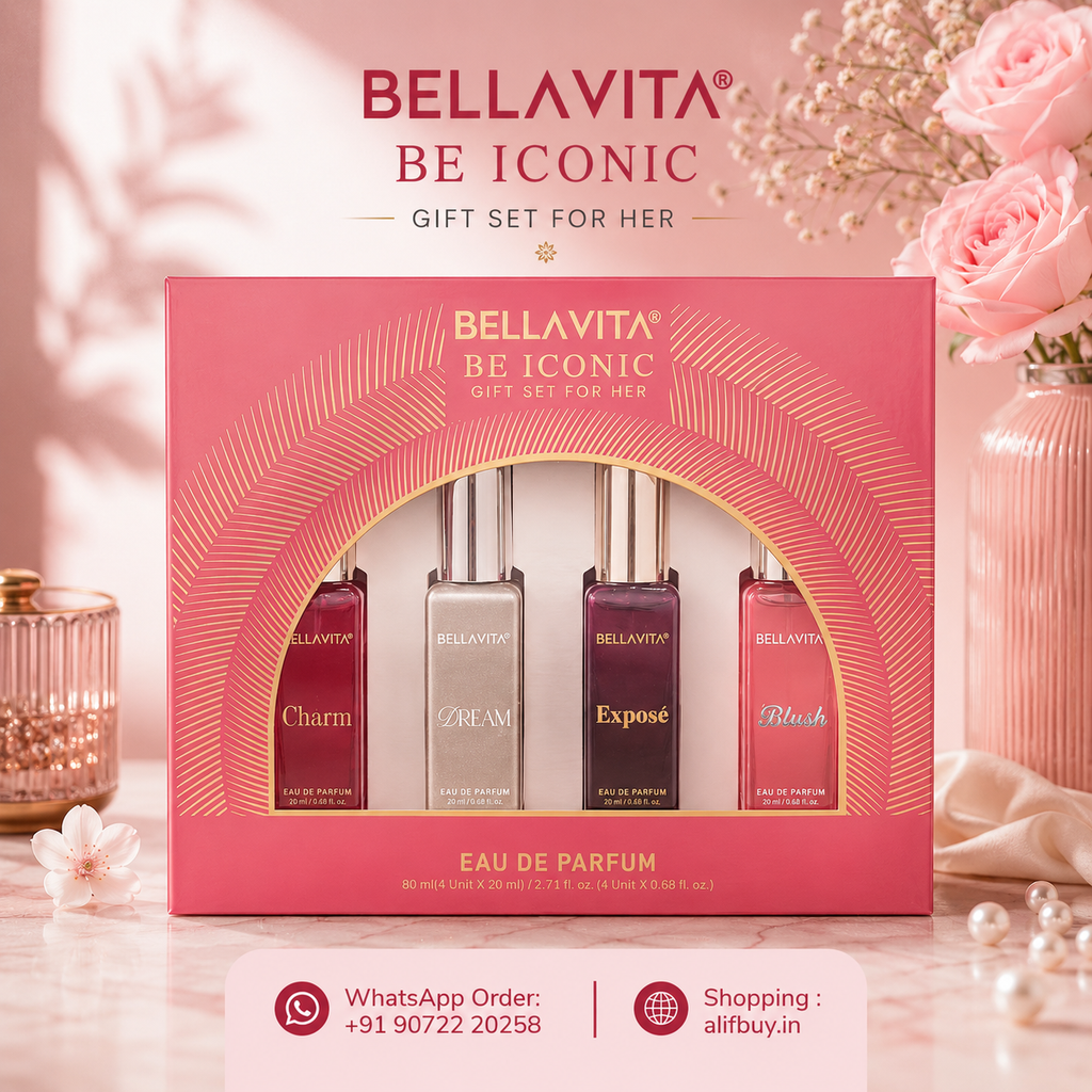 Bellavita be iconic gift set for her | EAU DE PARFUM  |Charm, Dream, Expose and Blush (4 × 20ml)