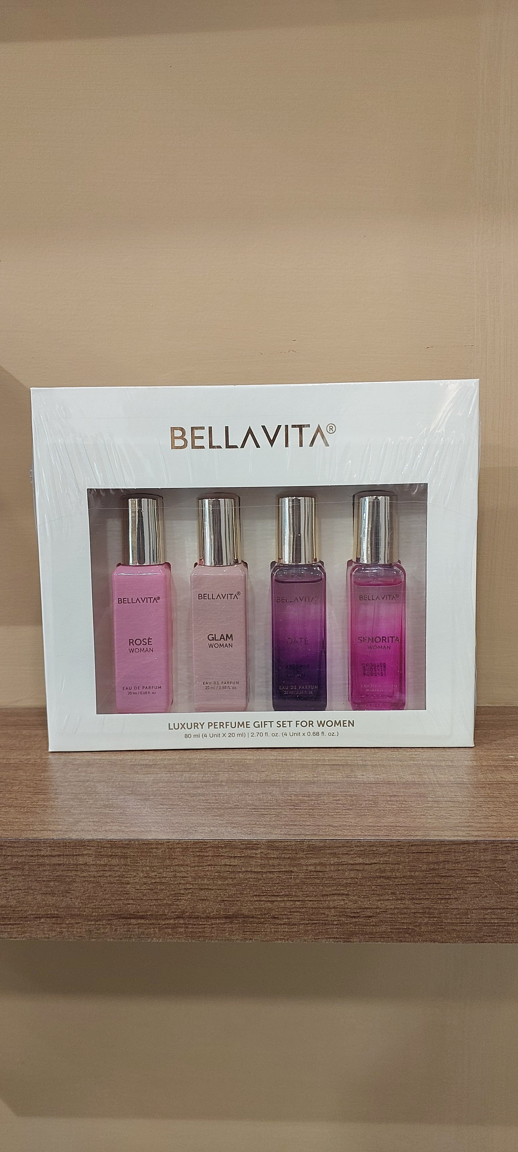 Bellavita Perfume Gift Set for Women | Rose, Glam, Date & Senorita (4 × 20ml)