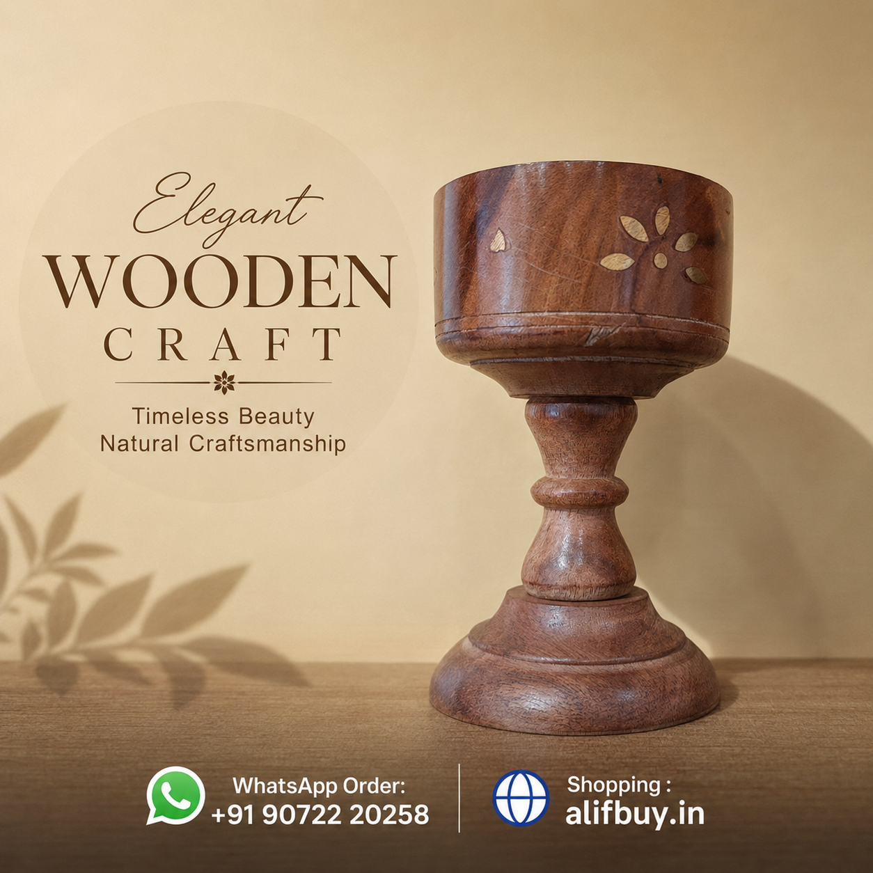 Wooden Bakhoor Burner with Stand