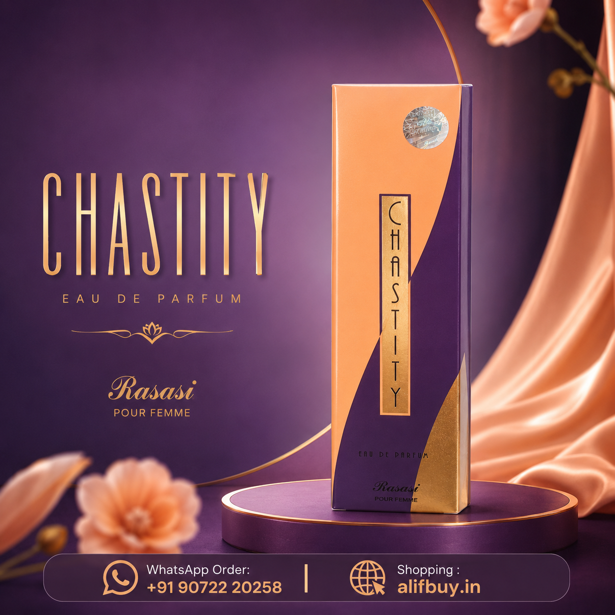 Rasasi Chastity Eau De Parfum for Women – Floral Fruity Perfume