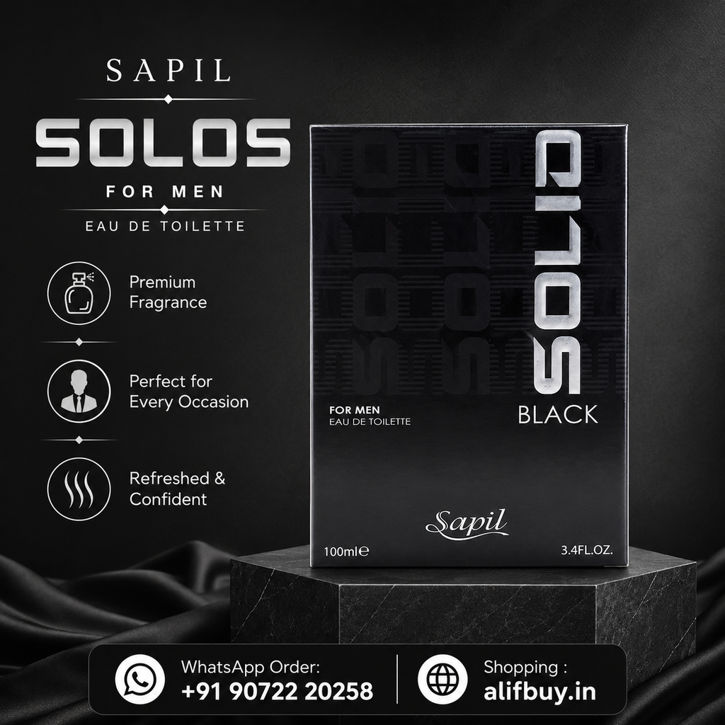 Sapil Solid Black Eau De Toilette for Men – (100ml)