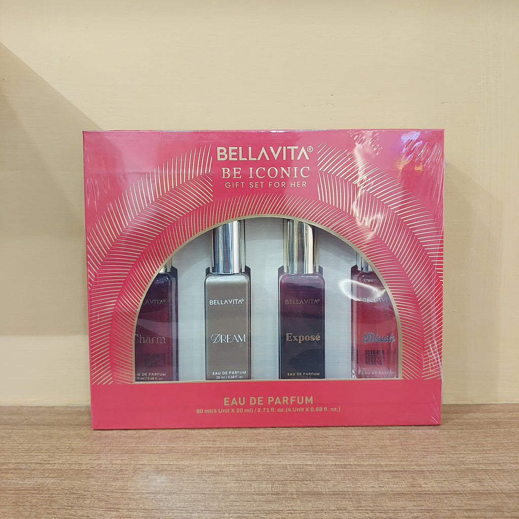 Bellavita be iconic gift set for her | EAU DE PARFUM  |Charm, Dream, Expose and Blush (4 × 20ml)