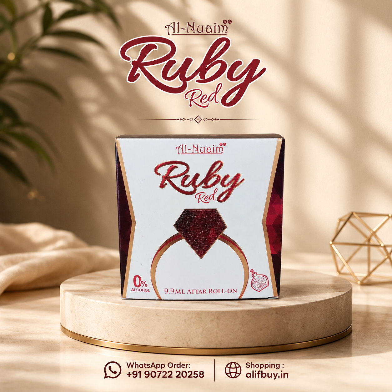 Al Nuaim Ruby Red Attar Roll-on 9.9 mle