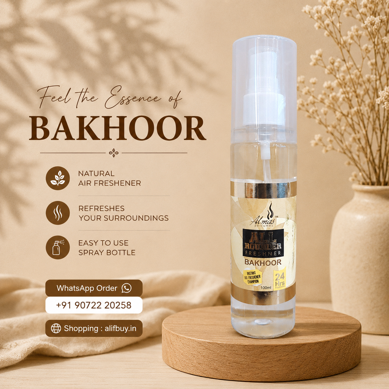 Almas Perfumes All Rounder Freshner Bakhoor 100ml