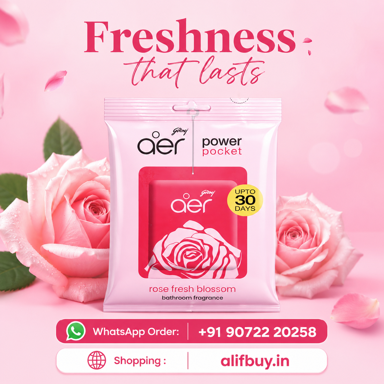 Rose Fresh Blossom 
Elegant Bathroom Fragrance