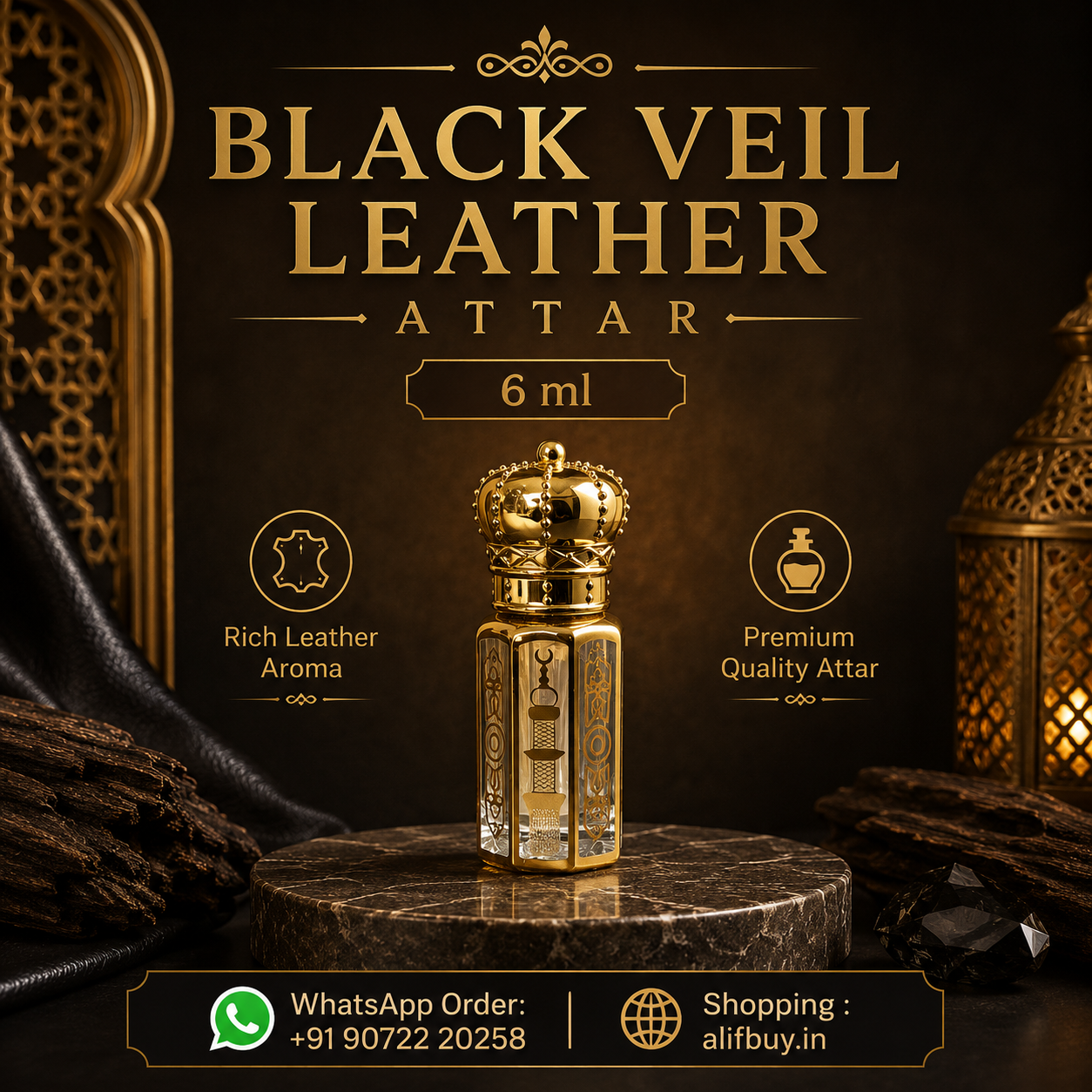 Black Veil Leather Attar