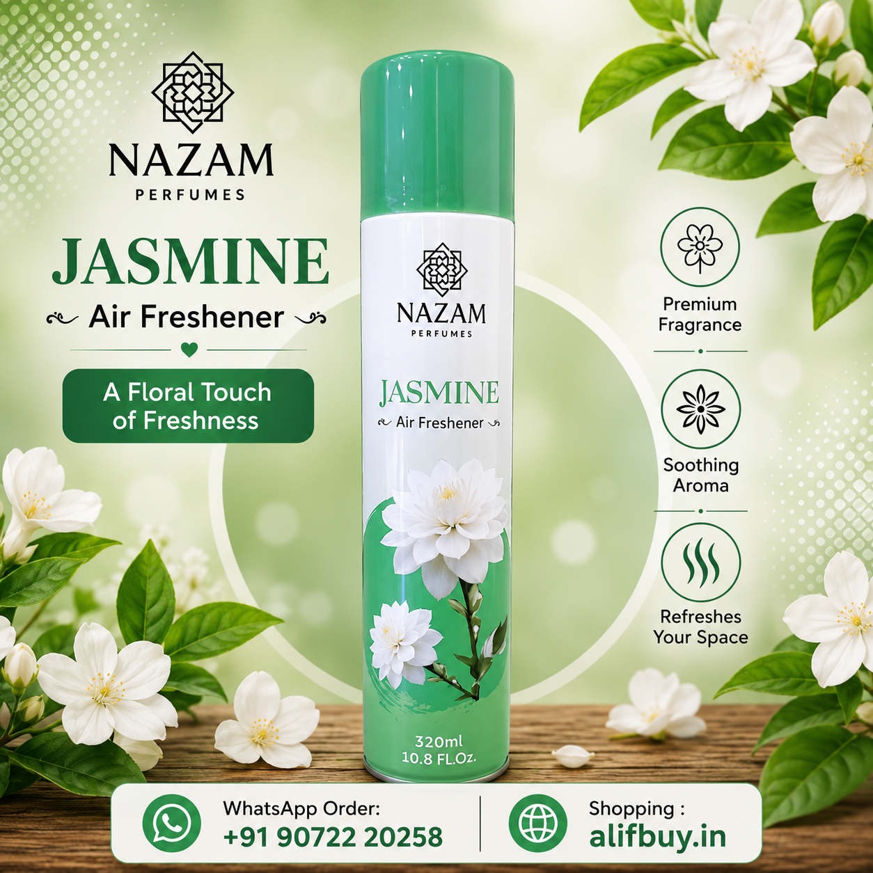 Nazam Perfumes - Air Freshner Jasmine 320ml