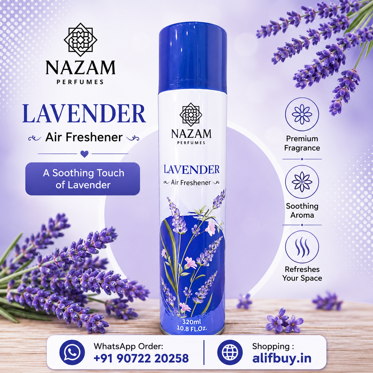 Nazam Perfumes - Air Freshner Lavender 320ml