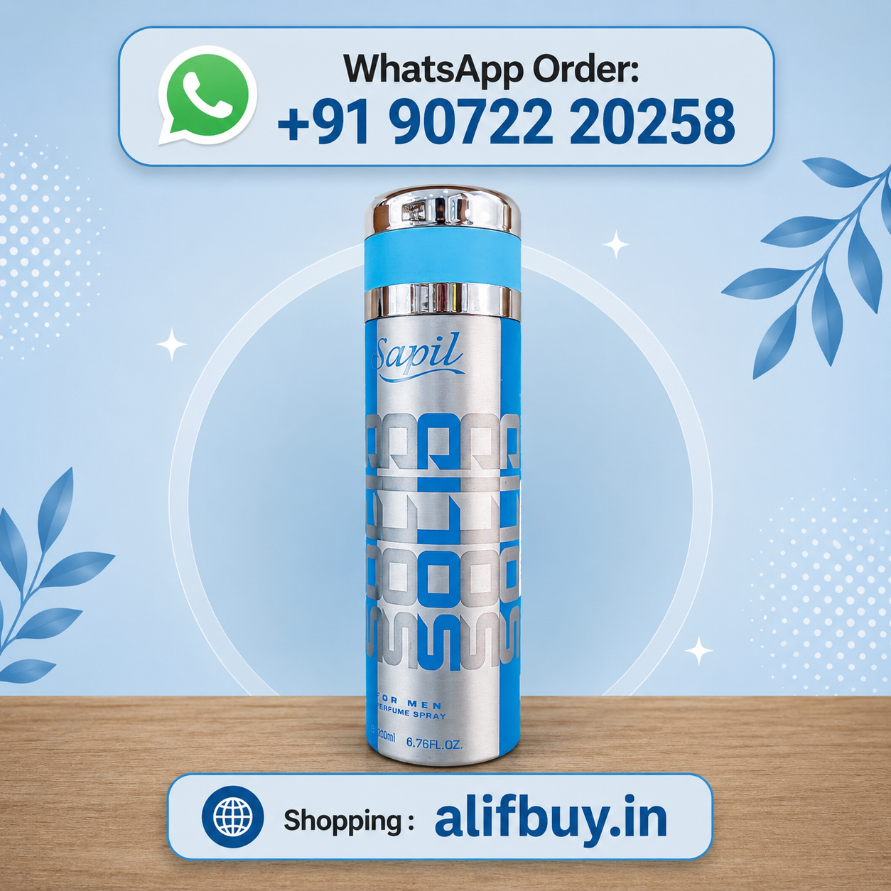 Sapil Solid for Men Perfume Spray 200mle