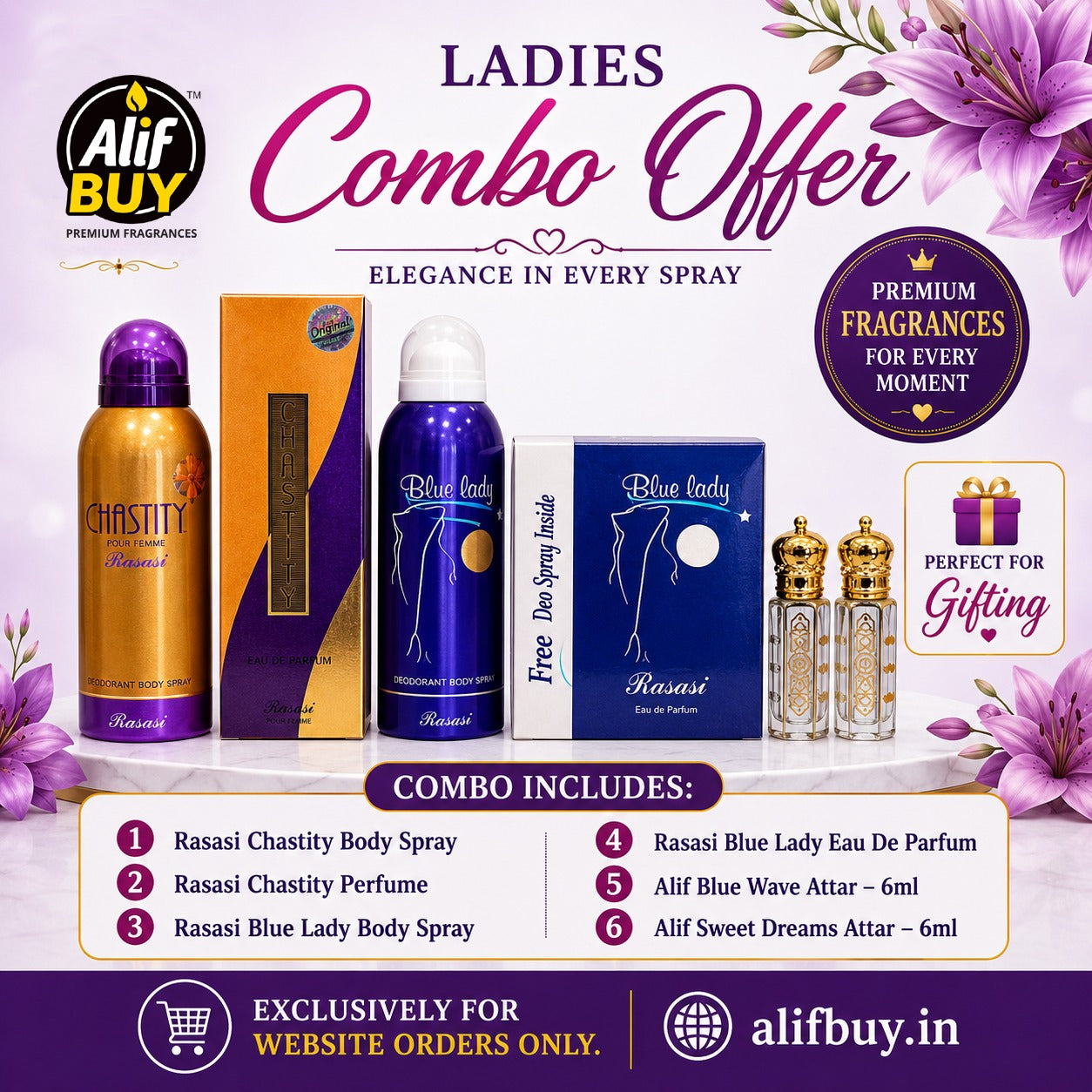 Premium Ladies Fragrance Combo- Exclusively for website orders only.
