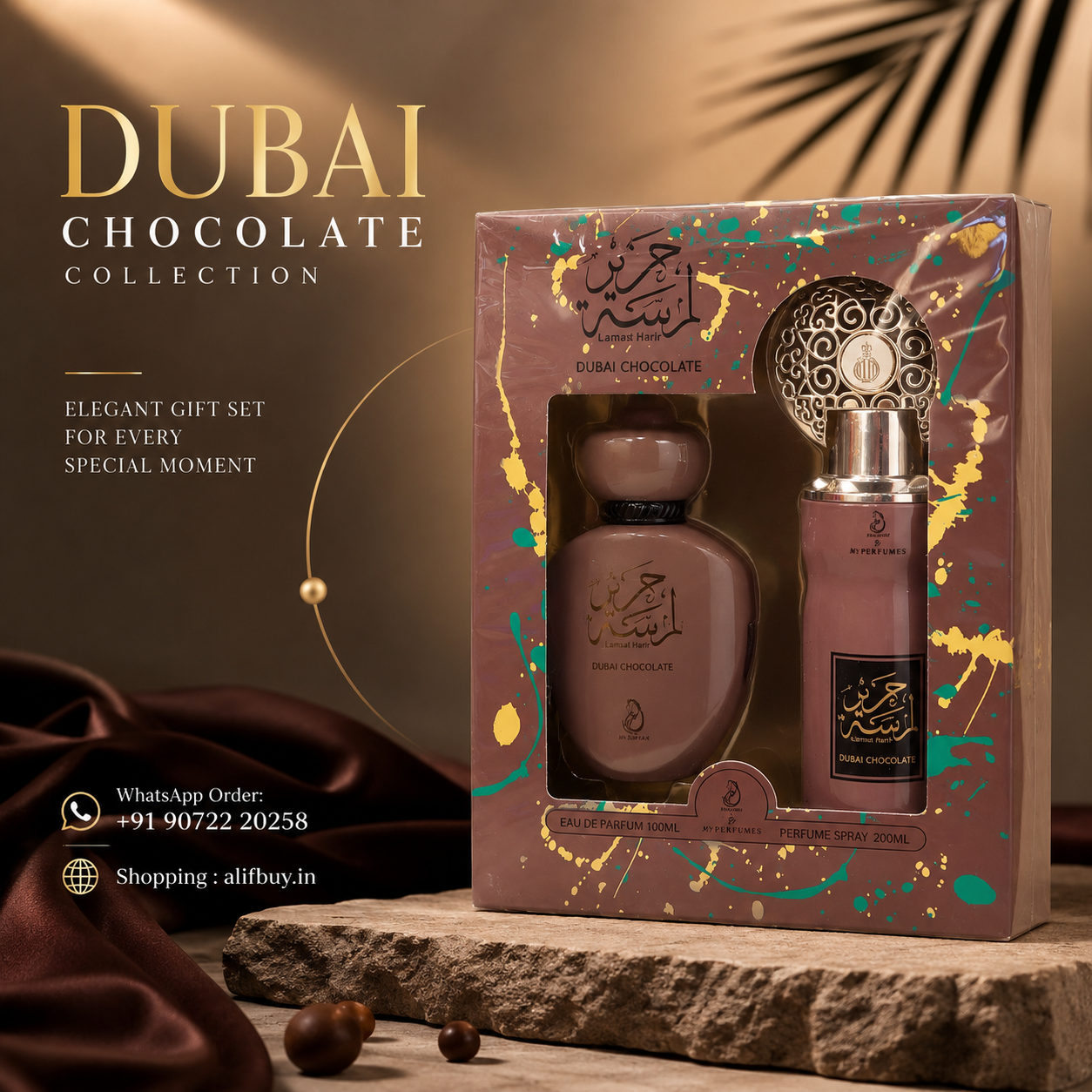 Arabiyat Lamsat Harir Dubai Chocolate Gift Set