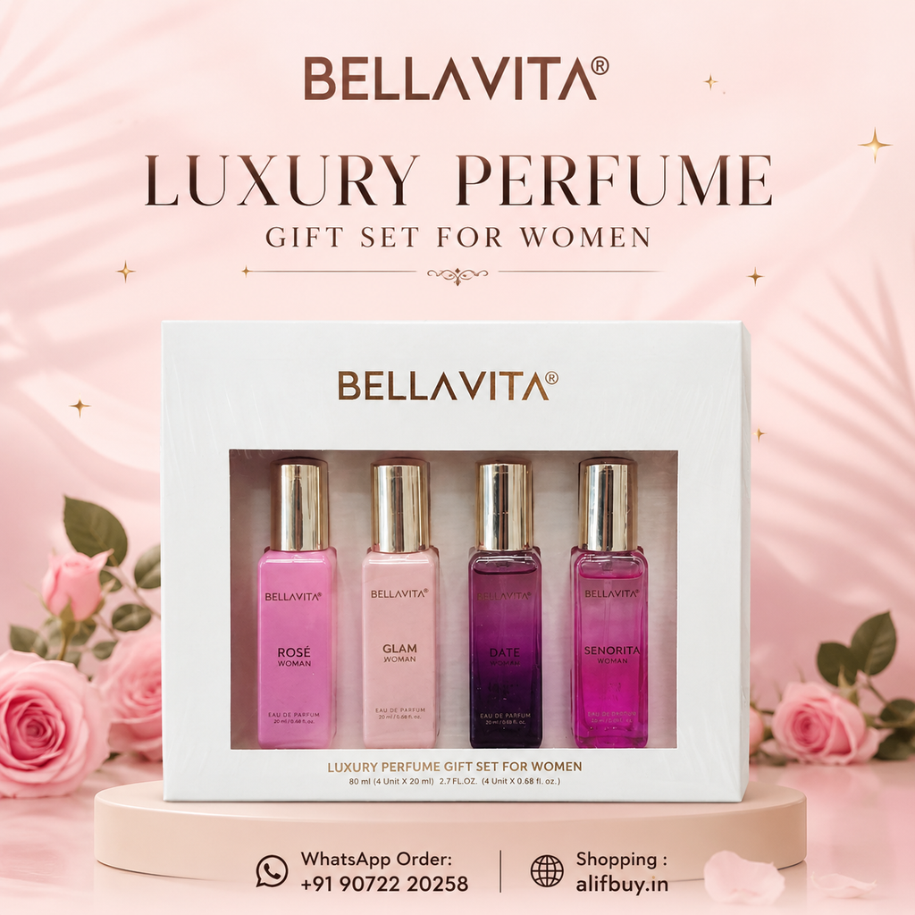 Bellavita Perfume Gift Set for Women | Rose, Glam, Date & Senorita (4 × 20ml)